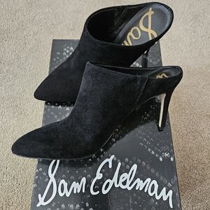 Sam Edelman Black Suede Pointed Mules